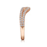 Curved Wedding Ring in 14k Rose Gold with Round Natural Diamond at Gabriel & Co.