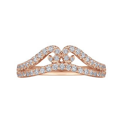 Cenza - Curved 14K Rose Gold Twisted Diamond Anniversary Band