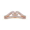 Curved Wedding Ring in 14k Rose Gold with Round Natural Diamond at Gabriel & Co.