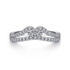 Cenza - Curved 14K White Gold Twisted Diamond Anniversary Band