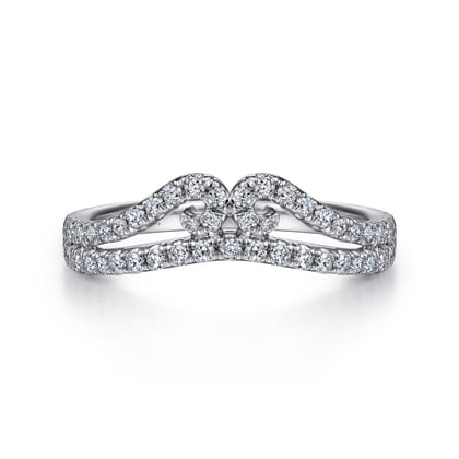 Cenza - Curved 14K White Gold Twisted Diamond Anniversary Band