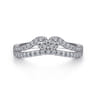 Curved Wedding Ring in 14k White Gold with Round Natural Diamond at Gabriel & Co.