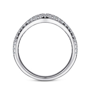 Cenza - Curved 14K White Gold Twisted Diamond Anniversary Band
