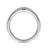 Curved Wedding Ring in 14k White Gold with Round Natural Diamond at Gabriel & Co.