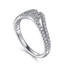 Curved Wedding Ring in 14k White Gold with Round Natural Diamond at Gabriel & Co.