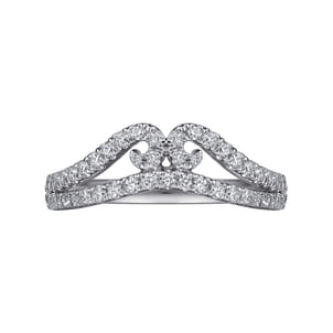 Cenza - Curved 14K White Gold Twisted Diamond Anniversary Band