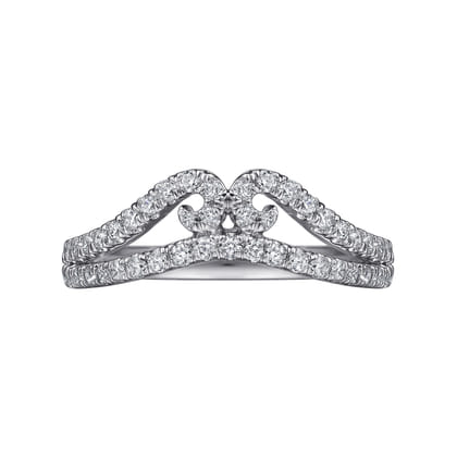 Cenza - Curved 14K White Gold Twisted Diamond Anniversary Band