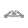 Curved Wedding Ring in 14k White Gold with Round Natural Diamond at Gabriel & Co.