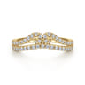 Curved Wedding Ring in 14k Yellow Gold with Round Natural Diamond at Gabriel & Co.