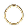 Curved Wedding Ring in 14k Yellow Gold with Round Natural Diamond at Gabriel & Co.