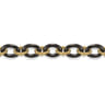 Ceramic - 14K Yellow Gold Bujukan and Black Oval Ceramic Link Bracelet