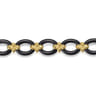 Ceramic - 14K Yellow Gold Bujukan and Black Oval Ceramic Link Chain Tennis Bracelet