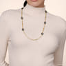 Ceramic - 14K Yellow Gold Bujukan and Black Oval Ceramic Link Station Necklace