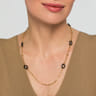 Ceramic - 14K Yellow Gold Bujukan and Black Oval Ceramic Link Station Necklace