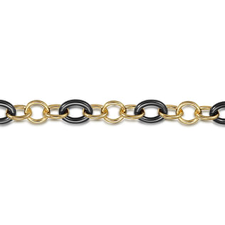 Ceramic---14K-Yellow-Gold-Hollow-Tube-and-Black-Oval-Ceramic-Link-Chain-Tennis-Bracelet2