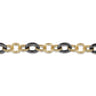 Ceramic - 14K Yellow Gold Hollow Tube and Black Oval Ceramic Link Chain Tennis Bracelet
