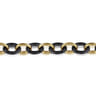 Ceramic - 14K Yellow Gold Oval Shape Hollow Tube and Black Ceramic Tennis Bracelet