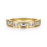 Fancy Wedding Ring in 14k Yellow Gold with Baguette Natural Diamond at Gabriel & Co.