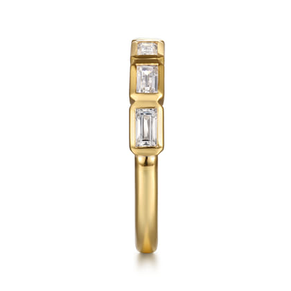 Ceuta - 14K Yellow Gold Bezel Baguette Diamond Anniversary Band