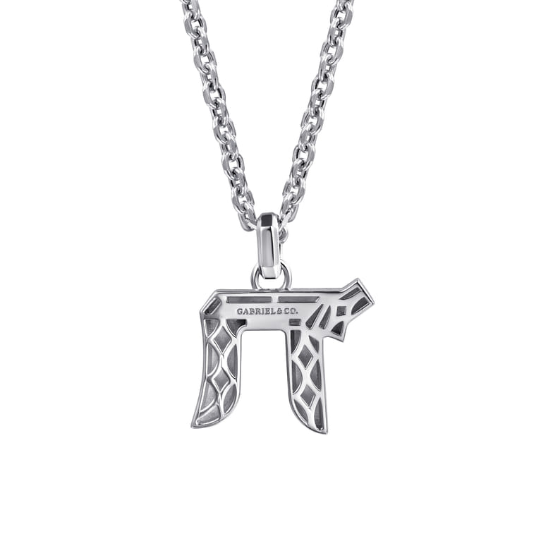 Chai Pendant Necklace 925 Sterling Silver - Shot 2