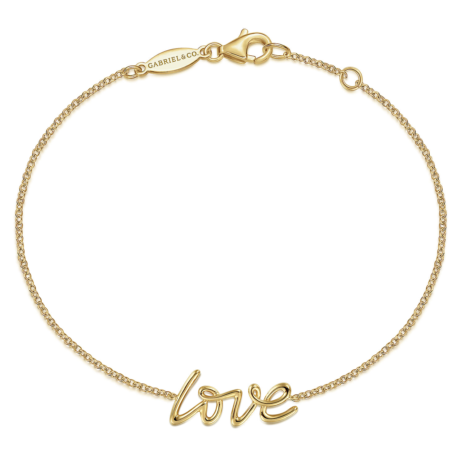 Chain Bracelet Initial 14K Yellow Gold - Shot 1