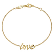 Chain Bracelet Initial 14K Yellow Gold