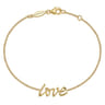 Chain Bracelet Initial 14K Yellow Gold