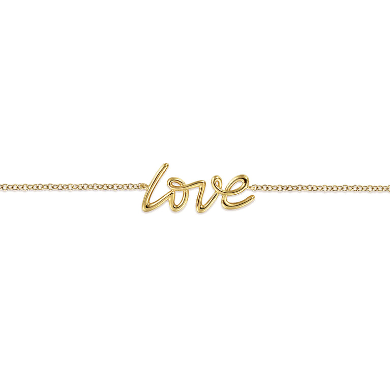 Chain Bracelet Initial 14K Yellow Gold - Shot 2
