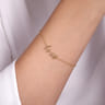 Chain Bracelet Initial 14K Yellow Gold