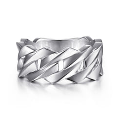 Chain Link Wide Band 925 Sterling Silver