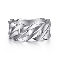 Chain Link Wide Band 925 Sterling Silver