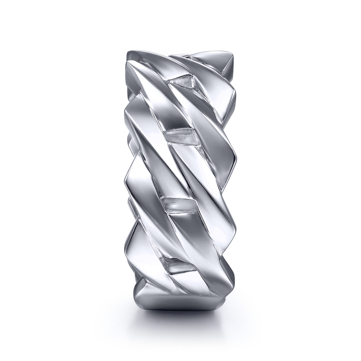 Chain Link Wide Band 925 Sterling Silver