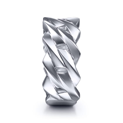 Chain Link Wide Band 925 Sterling Silver