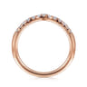 Curved Wedding Ring in 14k Rose Gold with Round Natural Diamond at Gabriel & Co.