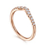 Curved Wedding Ring in 14k Rose Gold with Round Natural Diamond at Gabriel & Co.