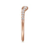 Curved Wedding Ring in 14k Rose Gold with Round Natural Diamond at Gabriel & Co.