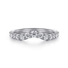 Curved Wedding Ring in 14k White Gold with Round Natural Diamond at Gabriel & Co.