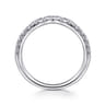 Curved Wedding Ring in 14k White Gold with Round Natural Diamond at Gabriel & Co.