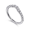 Curved Wedding Ring in 14k White Gold with Round Natural Diamond at Gabriel & Co.