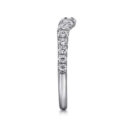 Chambery - Curved 14K White Gold French Pave Diamond Wedding Band