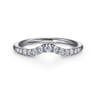 Curved Wedding Ring in 14k White Gold with Round Natural Diamond at Gabriel & Co.
