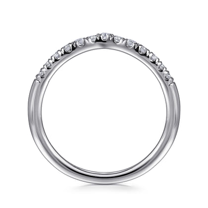 Chambery - Curved 14K White Gold French Pave Diamond Wedding Band