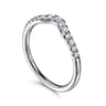 Curved Wedding Ring in 14k White Gold with Round Natural Diamond at Gabriel & Co.