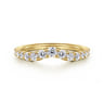 Curved Wedding Ring in 14k Yellow Gold with Round Natural Diamond at Gabriel & Co.
