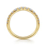 Curved Wedding Ring in 14k Yellow Gold with Round Natural Diamond at Gabriel & Co.