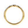 Curved Wedding Ring in 14k Yellow Gold with Round Natural Diamond at Gabriel & Co.