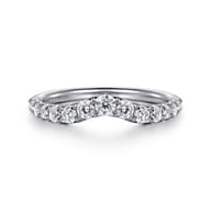 Chambery - Curved Platinum French Pave Diamond Wedding Band