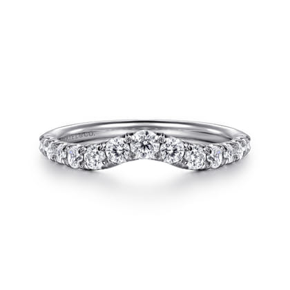 Chambery - Curved Platinum French Pave Diamond Wedding Band
