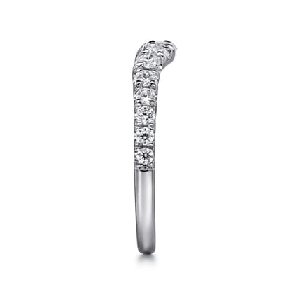 Chambery - Curved Platinum French Pave Diamond Wedding Band