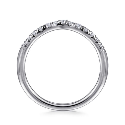 Chambery - Curved Platinum French Pave Diamond Wedding Band